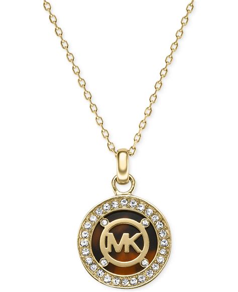 michael kors gold-tone beyond brilliant layered necklace|michael kors chain link necklace.